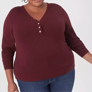 Lane Bryant V-Neck Burgundy Sweater